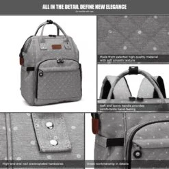 Miss Lulu Luier- En Verzorgingstas Rugzak - Grijs (E6705 D2-GY) 9 Miss Lulu Luier- En Verzorgingstas Rugzak - Grijs (E6705 D2-GY) -Babyproducten Winkel 1200x1200 458