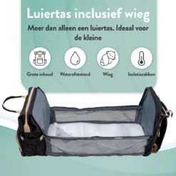 Luiertas Rugzak - Monx Luiertas Verzorgingstas Met Uitklapbaar Babybedje - Overzichtelijke Luierrugzak Extra Buggy En Kinderwagen Haken Inclusief Geïsoleerde Flessenhouder - Zwart -Babyproducten Winkel 1200x1200 498