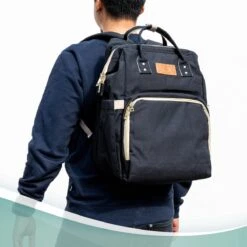 Luiertas Rugzak - Monx Luiertas Verzorgingstas Met Uitklapbaar Babybedje - Overzichtelijke Luierrugzak Extra Buggy En Kinderwagen Haken Inclusief Geïsoleerde Flessenhouder - Zwart -Babyproducten Winkel 1200x1200 500