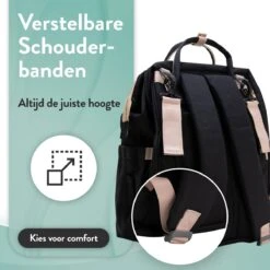 Luiertas Rugzak - Monx Luiertas Verzorgingstas Met Uitklapbaar Babybedje - Overzichtelijke Luierrugzak Extra Buggy En Kinderwagen Haken Inclusief Geïsoleerde Flessenhouder - Zwart -Babyproducten Winkel 1200x1200 510