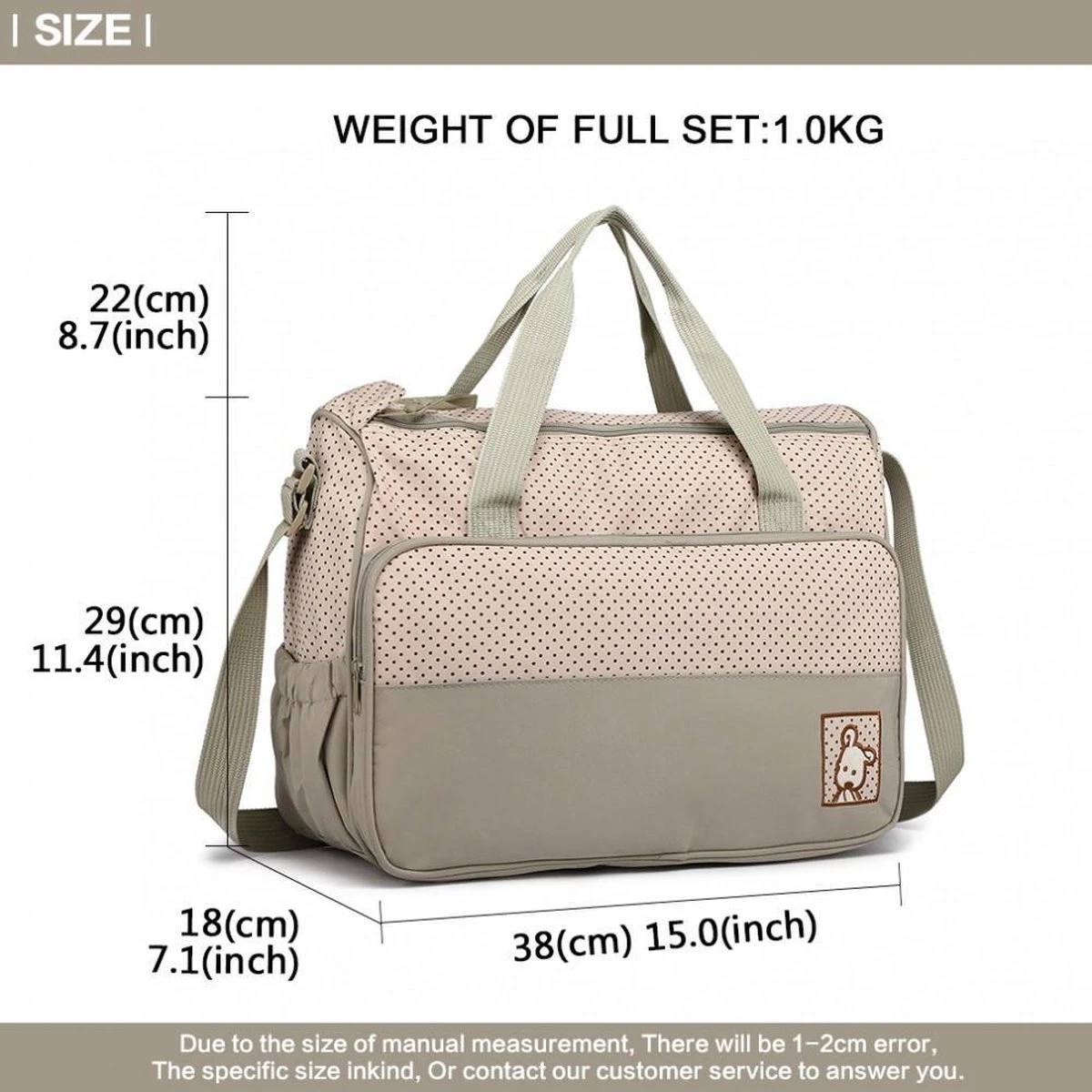 Miss Lulu Luiertas - 5-delige Verzorgingstas Set - Grijs (9026 GY) 2 Miss Lulu Luiertas - 5-delige Verzorgingstas Set - Grijs (9026 GY) - Afbeelding 2