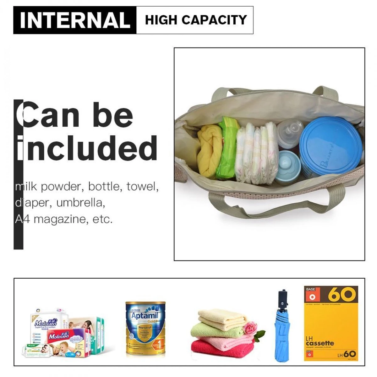 Miss Lulu Luiertas - 5-delige Verzorgingstas Set - Grijs (9026 GY) 3 Miss Lulu Luiertas - 5-delige Verzorgingstas Set - Grijs (9026 GY) - Afbeelding 3