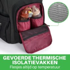 Brisby Slijtvaste Luiertas – Verzorgingstas - Two Tone Zwart En Donkergrijs - Inclusief Verschoonmatje - Isoleervakken - Met Geïntegreerde Kinderwagen Haken -Babyproducten Winkel 1200x1200 572