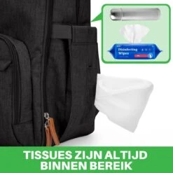 Brisby Slijtvaste Luiertas – Verzorgingstas – Met Buggymontage - Zwart -Babyproducten Winkel 1200x1200 599