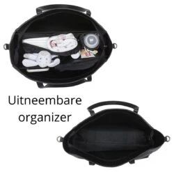Snoozzz Luiertas Luxe Verzorgingstas – Inclusief Uitneembare Tas Organizer Met Thermovak, Stroller Hooks En Verschoningsmatje - Zwart -Babyproducten Winkel 1200x1200 624
