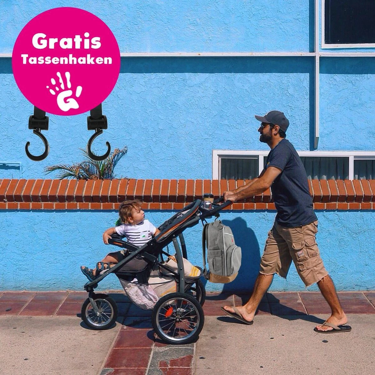 Stoere Luiertas - Verzorgingstas - Inclusief 2 Tassenhaken - Kakigroen 4 Stoere Luiertas - Verzorgingstas - Inclusief 2 Tassenhaken - Kakigroen - Afbeelding 4