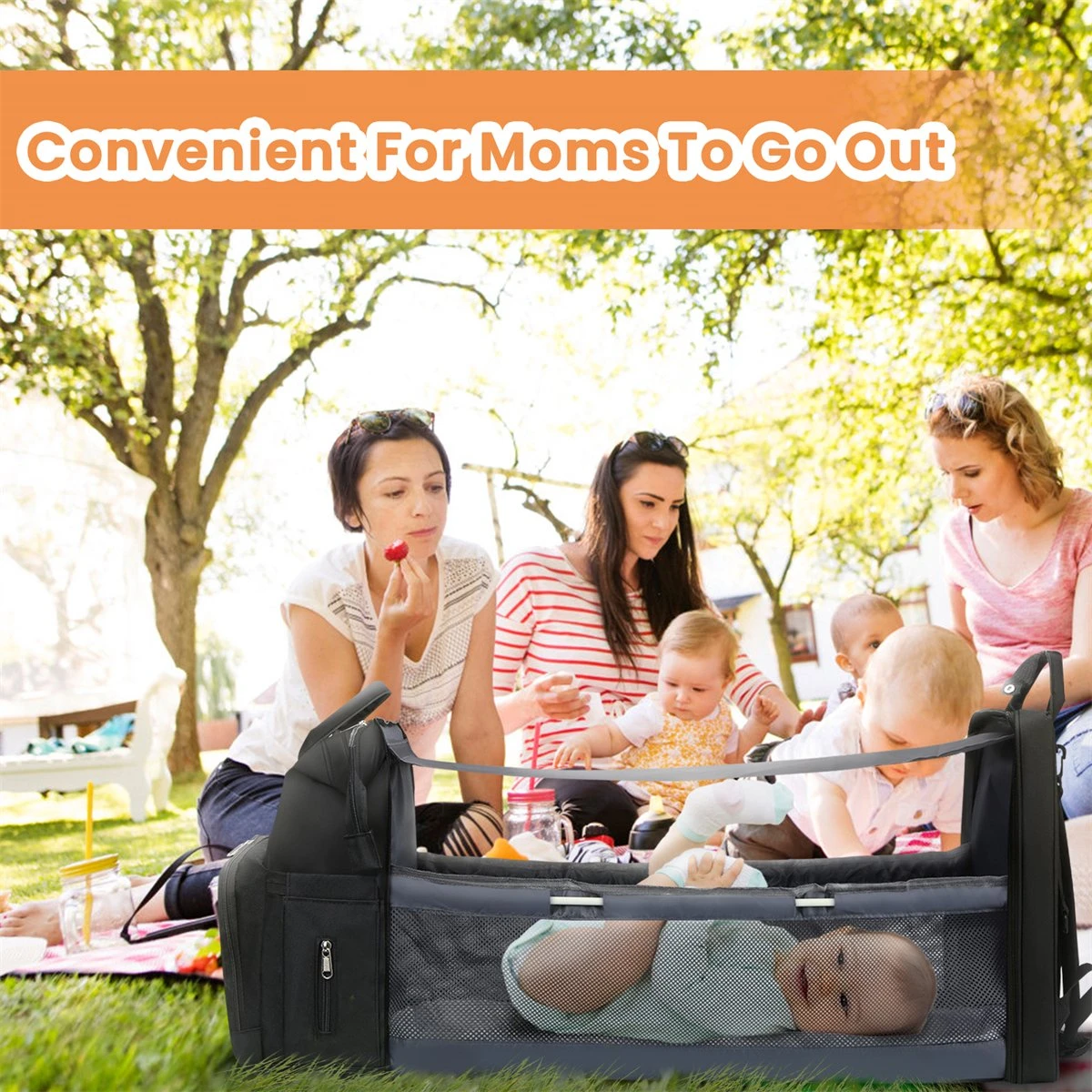 Merkloos Luiertas Rugzak - Luiertassen Met Babybed - Grote Luiertas Met Wieg - Luiertas Verzorgingstas Met Babybedje - Verzorgingsrugzak - Zwart 5 Merkloos Luiertas Rugzak - Luiertassen Met Babybed - Grote Luiertas Met Wieg - Luiertas Verzorgingstas Met Babybedje - Verzorgingsrugzak - Zwart - Afbeelding 5