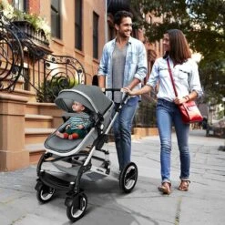 KIDUKU- 3 In 1 Combi-kinderwagen- Grijs/zilver- Buggy Incl. Autostoeltje-regenhoes- Inklapbaar -Babyproducten Winkel 1200x1200 750