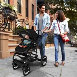 KIDUKU- 3 In 1 Combi-kinderwagen- Zwart- Buggy Incl. Autostoeltje-regenhoes- Inklapbaar -Babyproducten Winkel 1200x1200 777