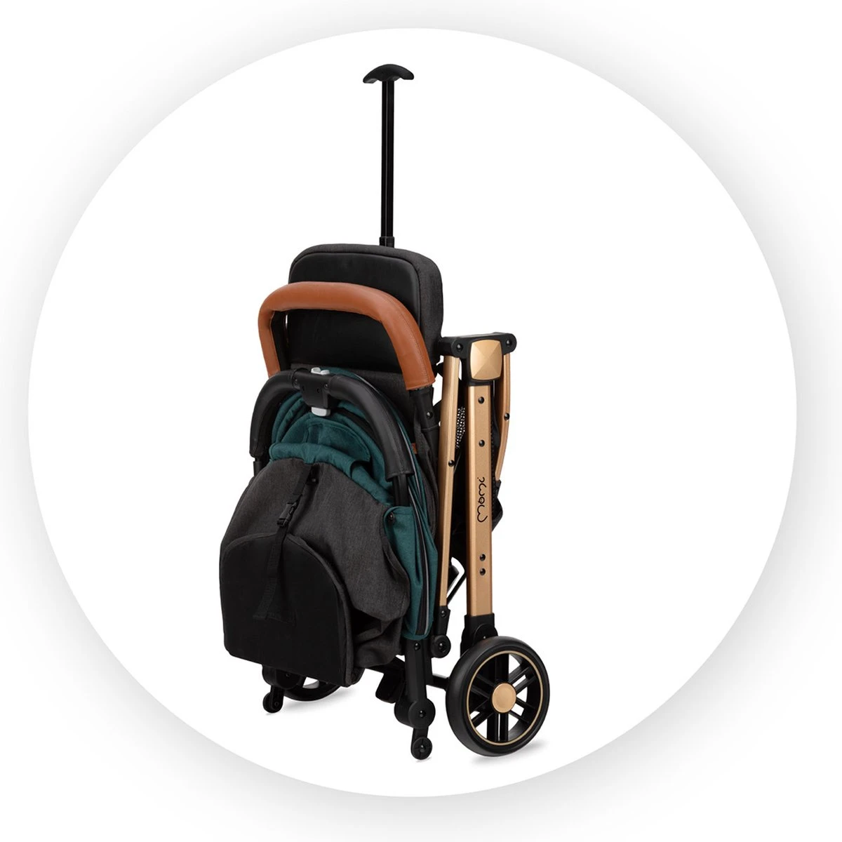 MoMi Wandelwagen - Compacte Lichtgewicht Buggy - Estelle - Green-Gold (geschikt Van 6mnd - 15kg) 11 MoMi Wandelwagen - Compacte Lichtgewicht Buggy - Estelle - Green-Gold (geschikt Van 6mnd - 15kg) - Afbeelding 11