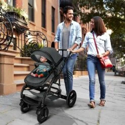 KIDUKU- 3 In 1 Combi-kinderwagen- Antraciet/zwart Buggy Incl. Autostoeltje-regenhoes- Inklapbaar -Babyproducten Winkel 1200x1200 848