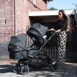 Deryan Evy Kinderwagen - Duo Kinderwagen - Uitbreidbaar - Inclusief Reiswieg - Zwart -Babyproducten Winkel 1200x1200 860