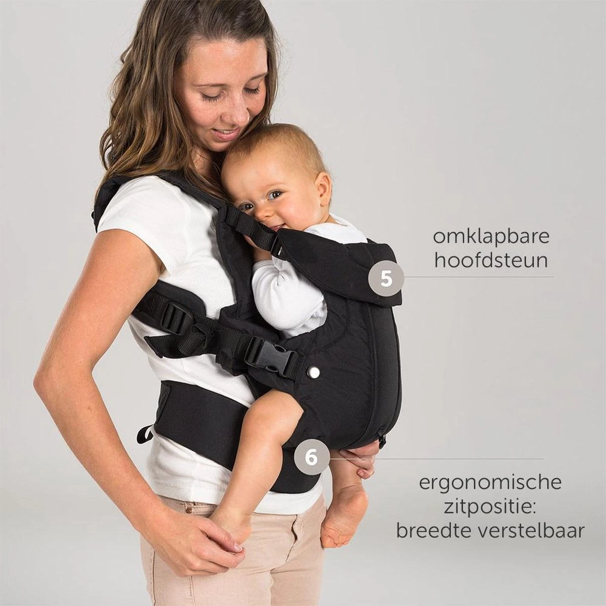 Fillikid Draagzak/Doek - 4 In 1 Ergonomische Buikdrager En Rugdrager - Zwart 4 Fillikid Draagzak/Doek - 4 In 1 Ergonomische Buikdrager En Rugdrager - Zwart - Afbeelding 4