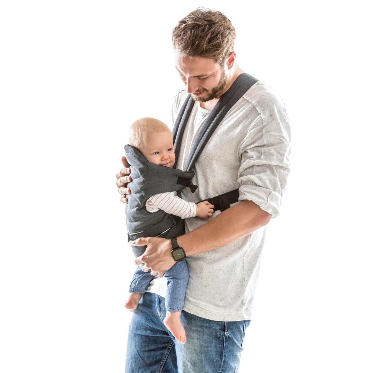 Hauck 2 Way Carrier Draagzak - Buikdrager - Melange Charcoal 6 Hauck 2 Way Carrier Draagzak - Buikdrager - Melange Charcoal - Afbeelding 6