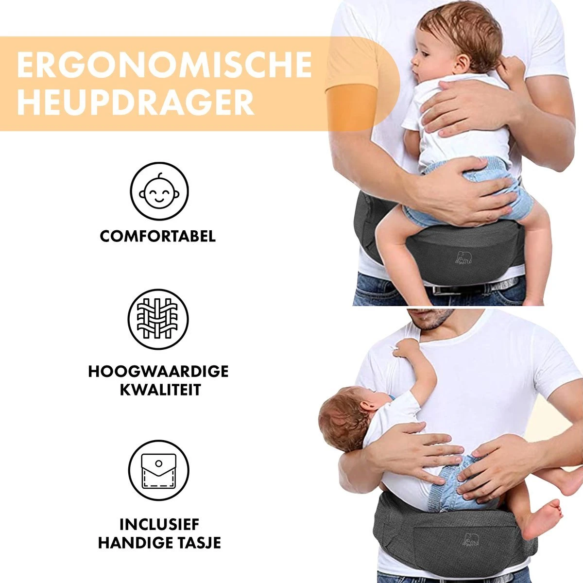 Heup Zitje - Baby En Peuter Zitje - Heup Drager - Ergonomisch - Draagzak 1 Heup Zitje - Baby En Peuter Zitje - Heup Drager - Ergonomisch - Draagzak