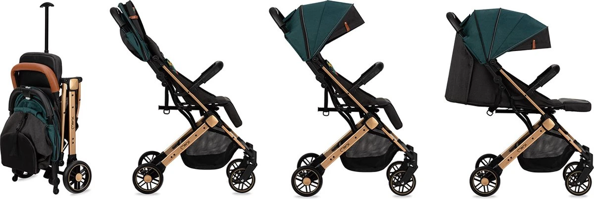 MoMi Wandelwagen - Compacte Lichtgewicht Buggy - Estelle - Green-Gold (geschikt Van 6mnd - 15kg) 7 MoMi Wandelwagen - Compacte Lichtgewicht Buggy - Estelle - Green-Gold (geschikt Van 6mnd - 15kg) - Afbeelding 7