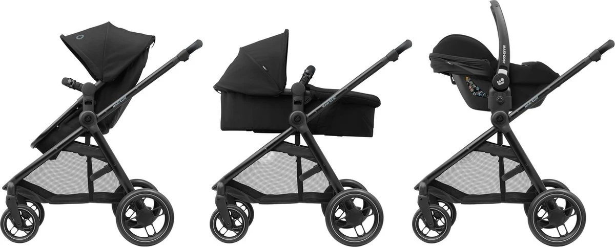 Maxi-Cosi Zelia³ Kinderwagen - Essential Black (zwart Frame + Zwart Leer) 2 Maxi-Cosi Zelia³ Kinderwagen - Essential Black (zwart Frame + Zwart Leer) - Afbeelding 2