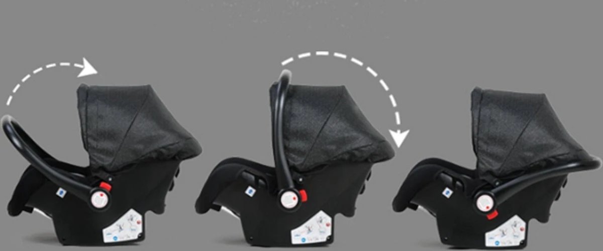 Belecoo - Luxe Kinderwagen - 3-in-1 Buggy - Opklapbare Wandelwagen - Autostoel - Wieg - Multifunctioneel - Zwart 3 Belecoo - Luxe Kinderwagen - 3-in-1 Buggy - Opklapbare Wandelwagen - Autostoel - Wieg - Multifunctioneel - Zwart - Afbeelding 3