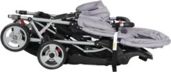 VidaXL Kinderwagen Dubbel Staal Grijs En Zwart -Babyproducten Winkel 1200x504