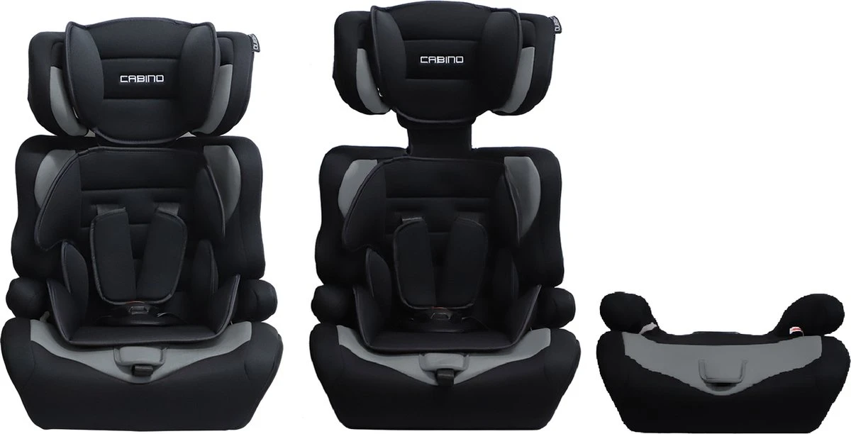 Cabino Autostoel Groep 1/2/3 (9-36kg) - Zwart-Grijs 1 Cabino Autostoel Groep 1/2/3 (9-36kg) - Zwart-Grijs