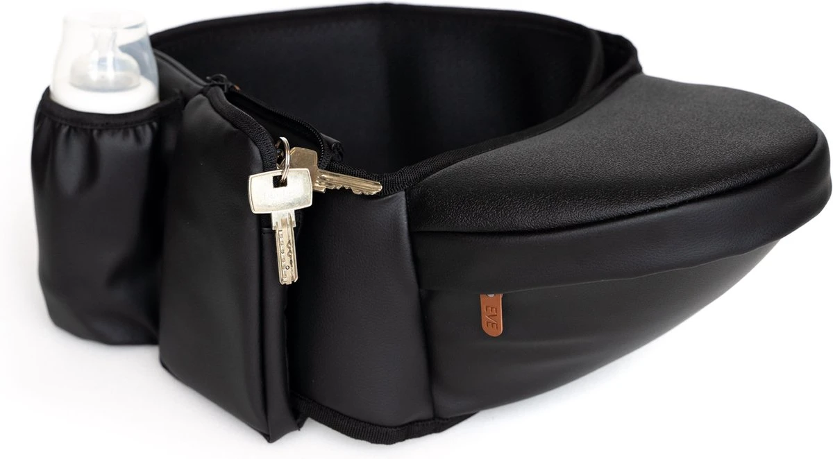 EVE Kids Heupdrager - Baby En Peuter - Heupzitje - Draagzak - Zwart Leer 1 EVE Kids Heupdrager - Baby En Peuter - Heupzitje - Draagzak - Zwart Leer