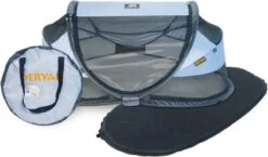 Deryan Baby Luxe Campingbedje – Inclusief Zelfopblaasbare Matras - Blue -Babyproducten Winkel 1200x703 1