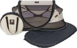 Deryan Baby Luxe Campingbedje – Inclusief Zelfopblaasbare Matras - Cream -Babyproducten Winkel 1200x747
