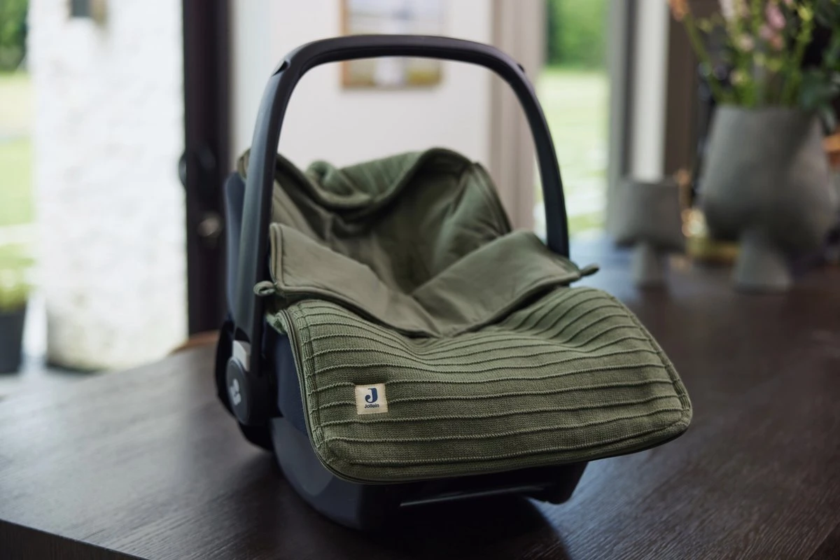 Jollein Voetenzak Pure Knit - Leaf Green 7 Jollein Voetenzak Pure Knit - Leaf Green - Afbeelding 7