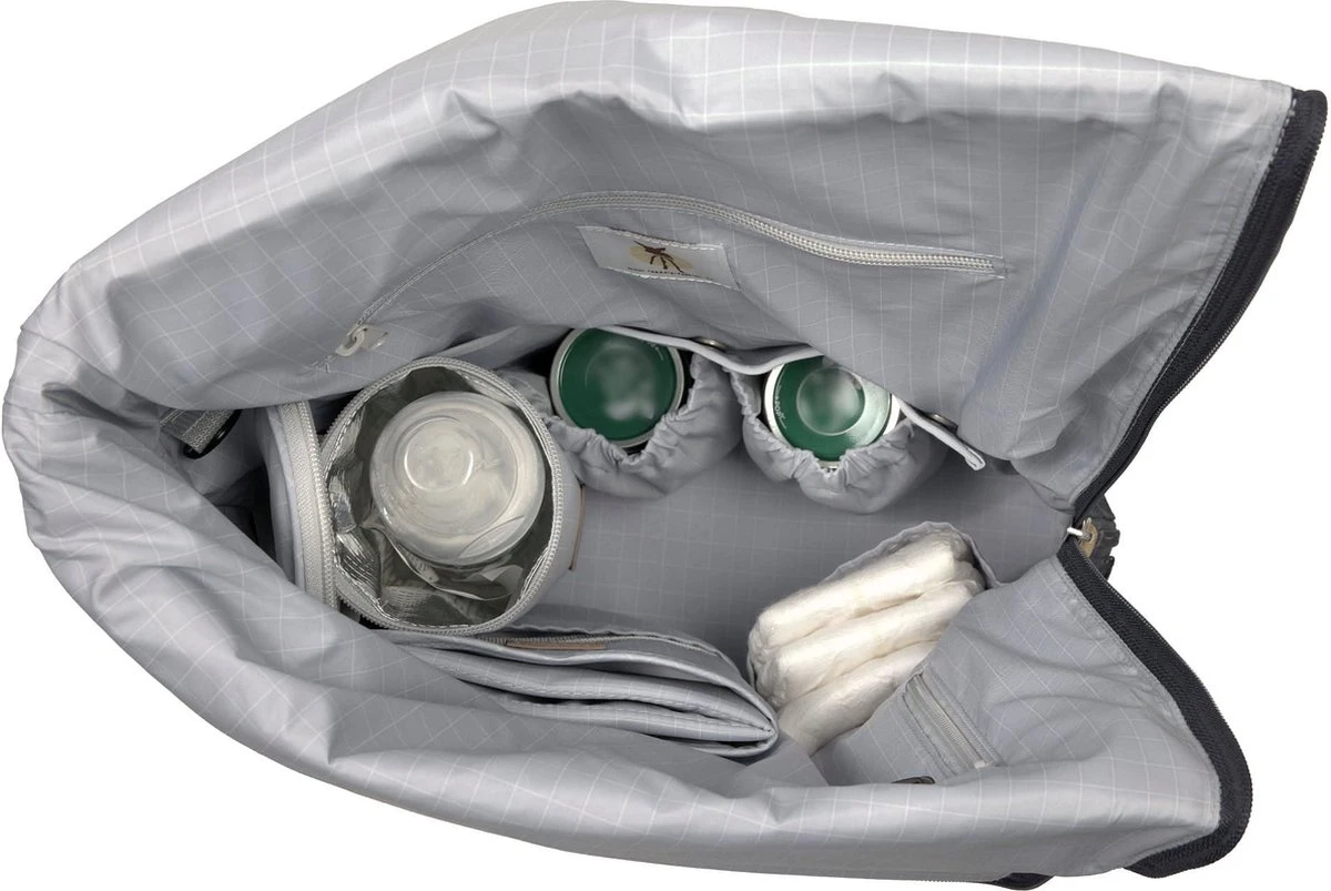 LÄSSIG Luiertas Rolltop Backpack Rugzak Incl Verschoningsmatje Denim Blauw Limited Edition 3 LÄSSIG Luiertas Rolltop Backpack Rugzak Incl Verschoningsmatje Denim Blauw Limited Edition - Afbeelding 3