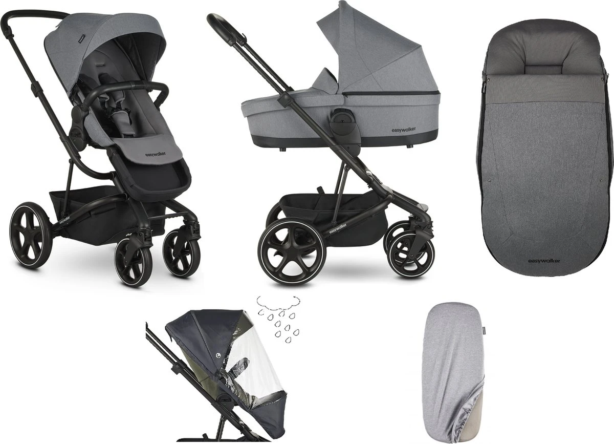 Easywalker Harvey 3 / Harvey³ Voordeelset Bestaande Uit Kinderwagen, Reiswieg, Voetenzak, Regenhoes Voor Zitting En Reiswieg, Hoes Voor De Reiswiegmatras - Kleur Fossil Grey 1 Easywalker Harvey 3 / Harvey³ Voordeelset Bestaande Uit Kinderwagen, Reiswieg, Voetenzak, Regenhoes Voor Zitting En Reiswieg, Hoes Voor De Reiswiegmatras - Kleur Fossil Grey