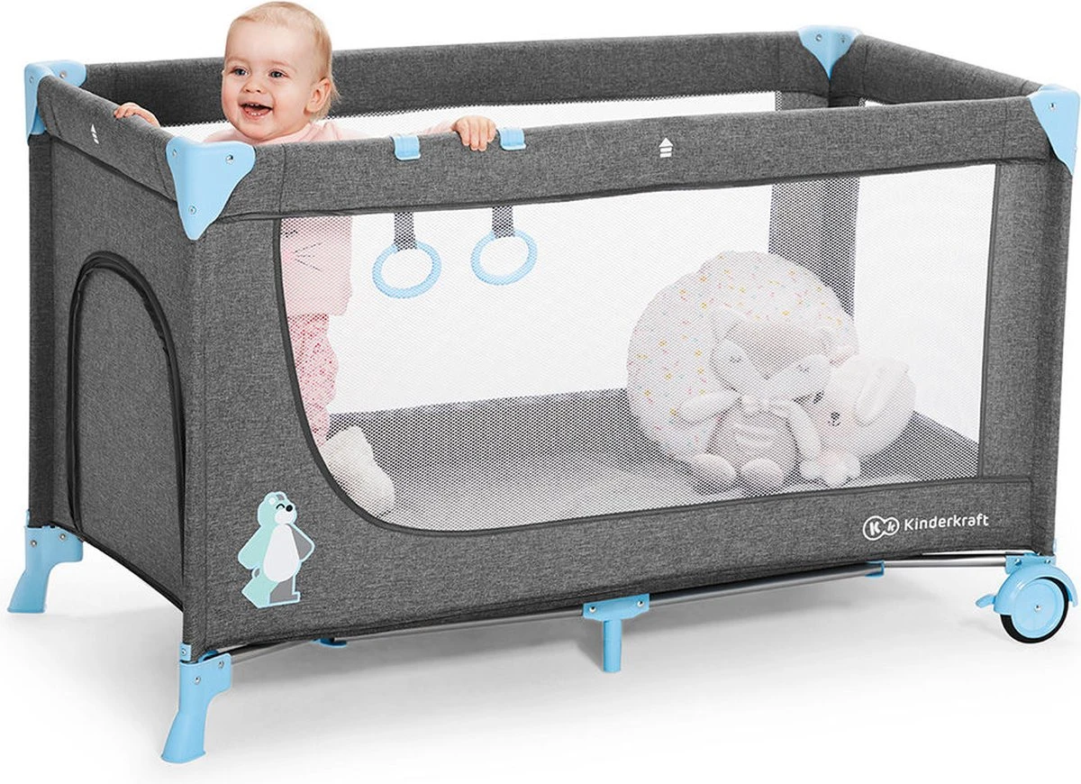 Kinderkraft Joy Luxe - Campingbed Met Schommelfunctie Blauw 16 Kinderkraft Joy Luxe - Campingbed Met Schommelfunctie Blauw - Afbeelding 16