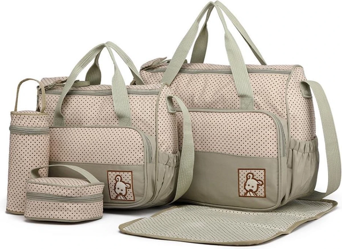 Miss Lulu Luiertas - 5-delige Verzorgingstas Set - Grijs (9026 GY) 1 Miss Lulu Luiertas - 5-delige Verzorgingstas Set - Grijs (9026 GY)