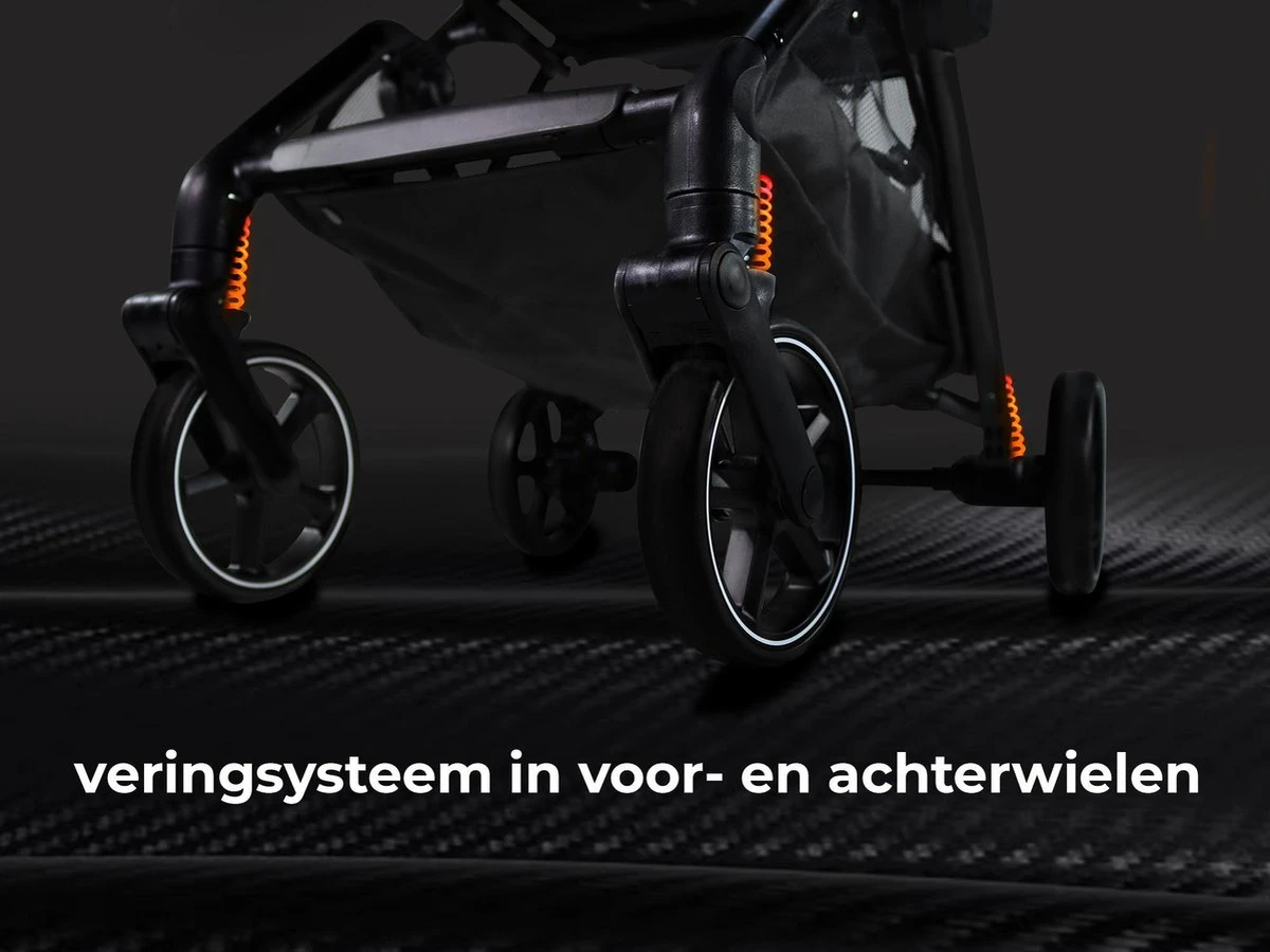 Deryan Luxe XP Buggy XL - Compact Lichtgewicht - Zwart 6 Deryan Luxe XP Buggy XL - Compact Lichtgewicht - Zwart - Afbeelding 6