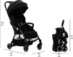 Hamilton By Yoop X1 Plus Kinderwagen - Buggy Met Monteerbare Wieg - Premium Stroller Met One Hand Folding Technologie - Nieuw, Hoger, Uitgebreider 2023 Model - Zwart - Licht, Verstelbaar, Wendbaar En Geschikt Van 0 Maanden Tot 4 Jaar -Babyproducten Winkel 1200x941