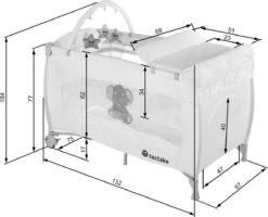Tectake - Reisbedje Babybed Campingbed Dodo - 132x75x104cm Incl. Aankleedkussen En Draagtas - Bruin - 402203 -Babyproducten Winkel 1200x972