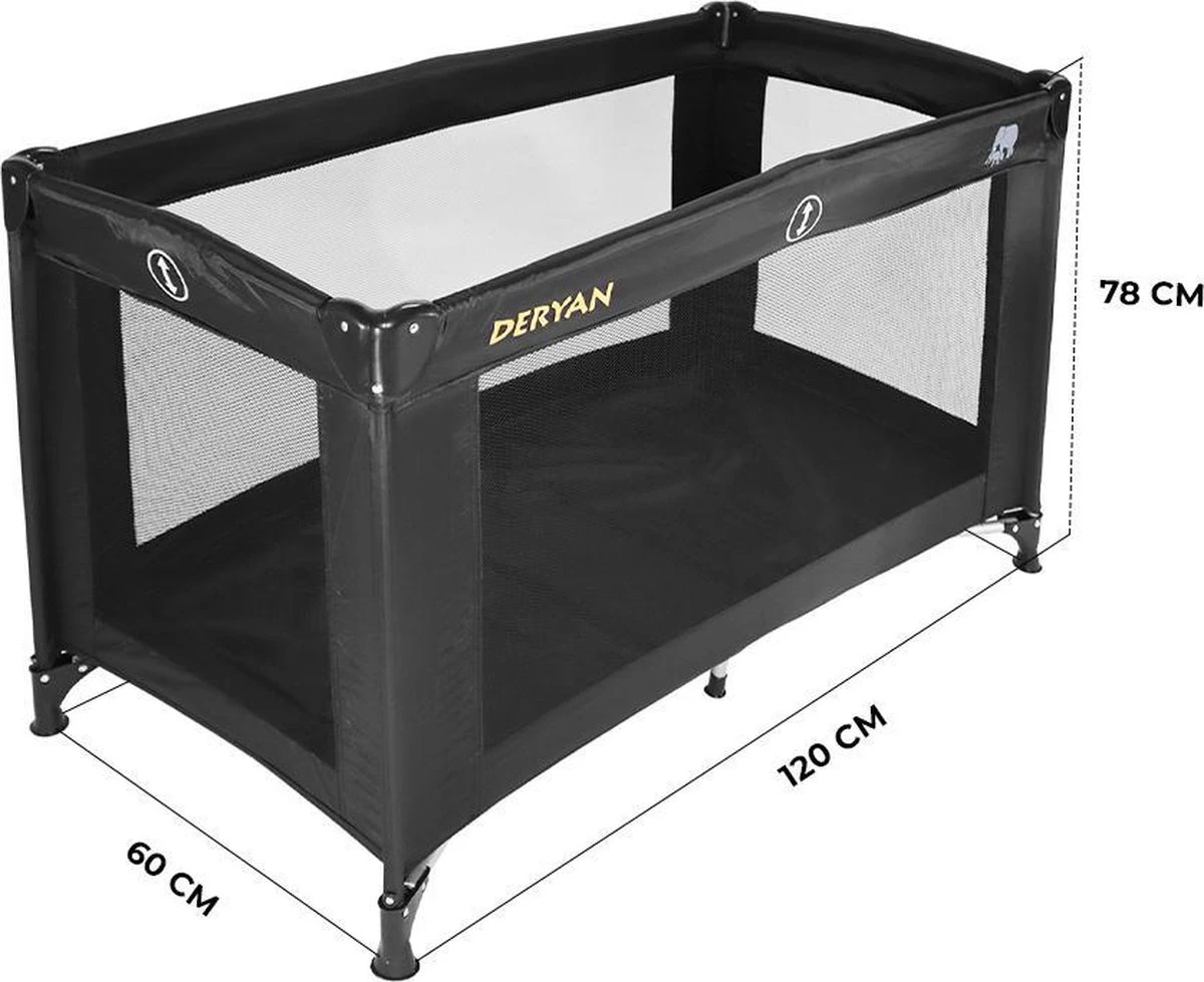 Deryan Believer Campingbedje - 120x60cm - Zwart 6 Deryan Believer Campingbedje - 120x60cm - Zwart - Afbeelding 6