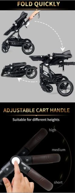 Merkloos 3 In 1 Kinderwagen - Buggy - Opklapbare Wandelwagen - Opvouwbaar - Kinderwagen 3 In 1 - Wandelwagen - Kinderwagens - Kinderwagen 3 In 1 Incl Autostoel - Wandelwagen Baby - Maxi-Cosi -Babyproducten Winkel 471x1200