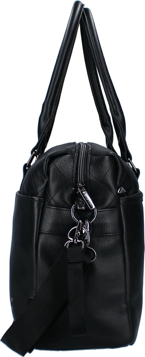 Kidzroom In Your Dreams Luiertas - Zwart - Ophanglussen Kinderwagen - Verschoonmatje - Verstelbare Schouderband 2 Kidzroom In Your Dreams Luiertas - Zwart - Ophanglussen Kinderwagen - Verschoonmatje - Verstelbare Schouderband - Afbeelding 2