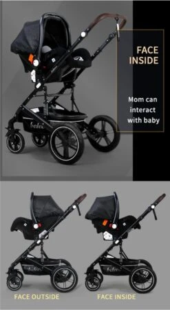 Merkloos 3 In 1 Kinderwagen - Buggy - Opklapbare Wandelwagen - Opvouwbaar - Kinderwagen 3 In 1 - Wandelwagen - Kinderwagens - Kinderwagen 3 In 1 Incl Autostoel - Wandelwagen Baby - Maxi-Cosi -Babyproducten Winkel 661x1200 4