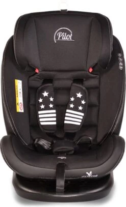 Cangaroo Pilot Black Leather SPS Isofix 360° 0-36 Kg Autostoel Met Zonnekap -Babyproducten Winkel 729x1200