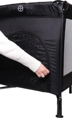 Ding Deluxe Black Campingbedje Incl. Bodemverhoger -Babyproducten Winkel 734x1200 2