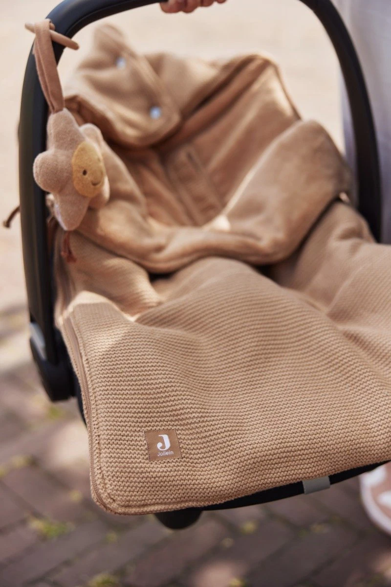 Jollein Voetenzak Voor Autstoel & Kinderwagen - Basic Knit - Biscuit 8 Jollein Voetenzak Voor Autstoel & Kinderwagen - Basic Knit - Biscuit - Afbeelding 8