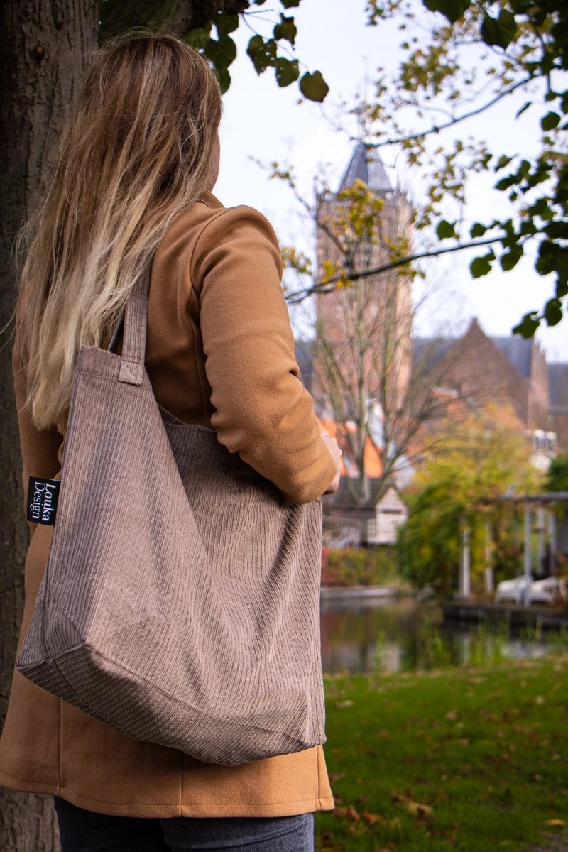 Louka Mom Bag Rib Taupe - Bruin - Luiertas - Trendy Shopper - Verzorgingstas - Boodschappentas 2 Louka Mom Bag Rib Taupe - Bruin - Luiertas - Trendy Shopper - Verzorgingstas - Boodschappentas - Afbeelding 2