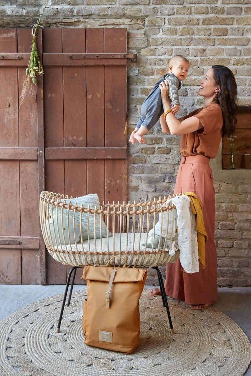 LÄSSIG Luiertas Rolltop Backpack Rugzak Incl Verschoningsmatje - Curry 6 LÄSSIG Luiertas Rolltop Backpack Rugzak Incl Verschoningsmatje - Curry - Afbeelding 6