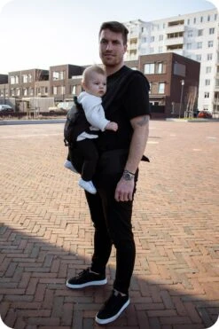 Deryan Pack Luxe Ergonomische Draagzak - Babydrager + Opbergvakjes - Zwart -Babyproducten Winkel 800x1200 91