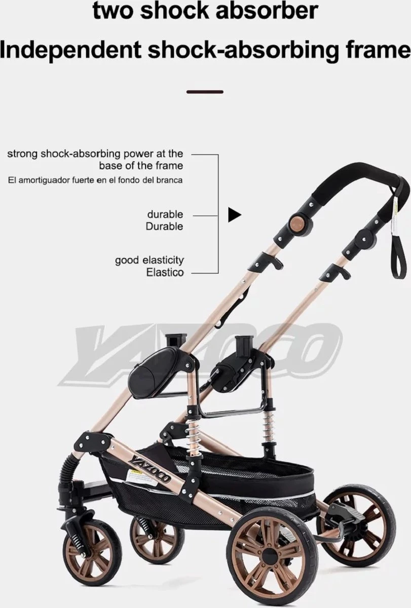 Merkloos Luxe Multi-functionele 3 In 1 Wandelwagen - Babywagen - Kwalitatieve Buggy - Opklapbare Kinderwagen - Licht En Flexibel 4 Merkloos Luxe Multi-functionele 3 In 1 Wandelwagen - Babywagen - Kwalitatieve Buggy - Opklapbare Kinderwagen - Licht En Flexibel - Afbeelding 4