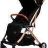 Ding Vivo Wandelwagen - Zwart/Rose - Inklapbare Buggy - Inclusief Boodschappenmandje En Zonnekap