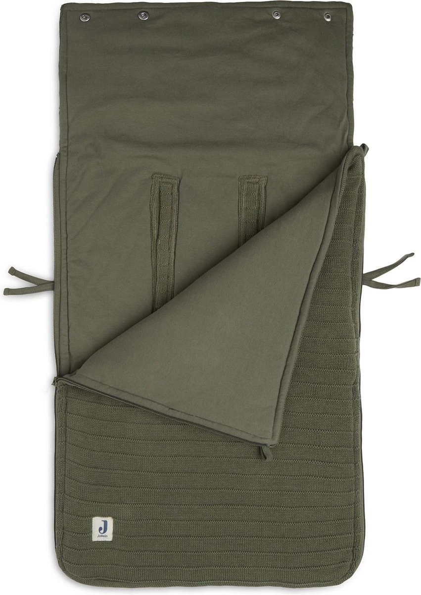 Jollein Voetenzak Pure Knit - Leaf Green 3 Jollein Voetenzak Pure Knit - Leaf Green - Afbeelding 3