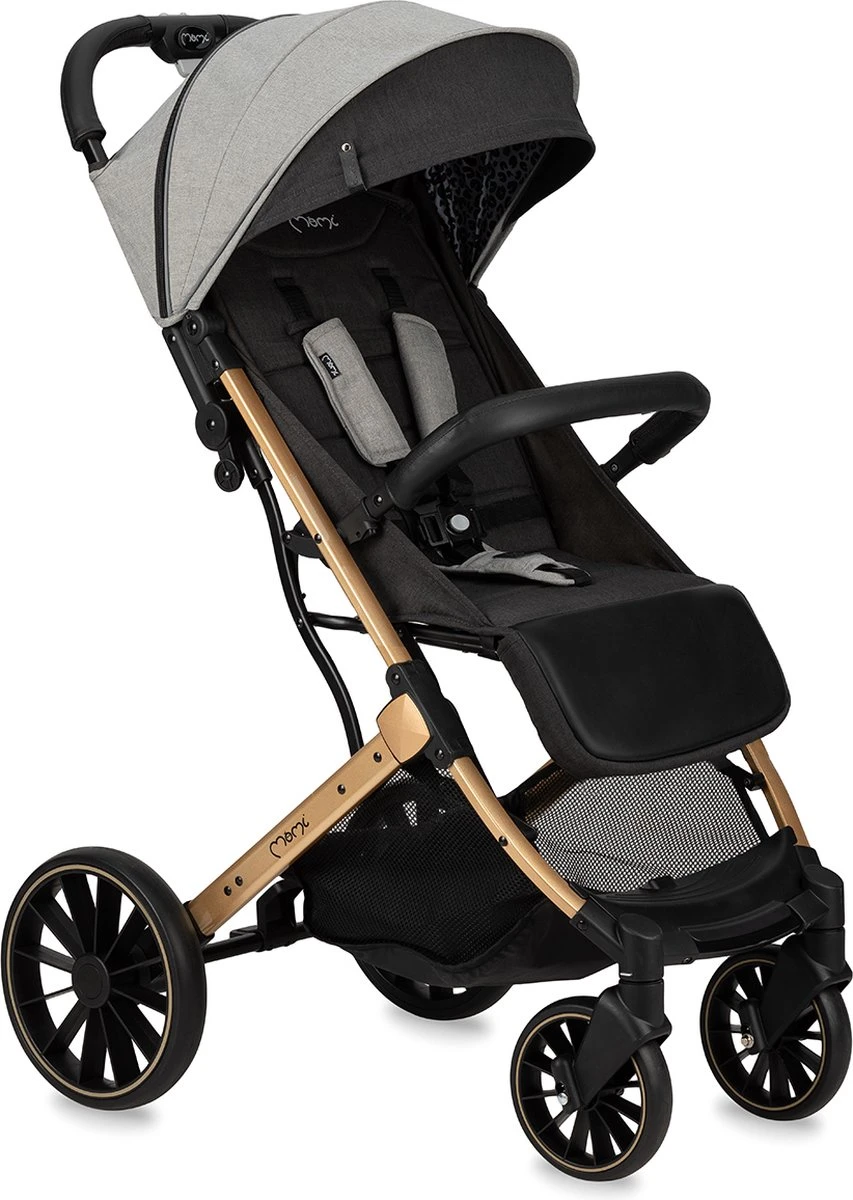 MoMi Wandelwagen - Compacte Lichtgewicht Buggy - Estelle Dakar Met XXL Wielen & Zonnekap - Leopard - Grijs-Goud (geschikt Van 6mnd - 22kg) 1 MoMi Wandelwagen - Compacte Lichtgewicht Buggy - Estelle Dakar Met XXL Wielen & Zonnekap - Leopard - Grijs-Goud (geschikt Van 6mnd - 22kg)