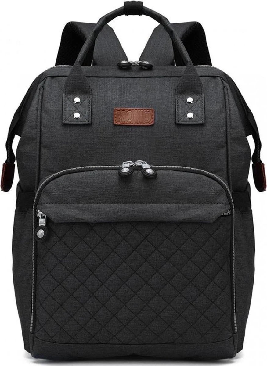 Miss Lulu Luiertas Rugzak - Inclusief Buggy En Kinderwagen Haken - Zwart (E6705 BK) 7 Miss Lulu Luiertas Rugzak - Inclusief Buggy En Kinderwagen Haken - Zwart (E6705 BK) - Afbeelding 7